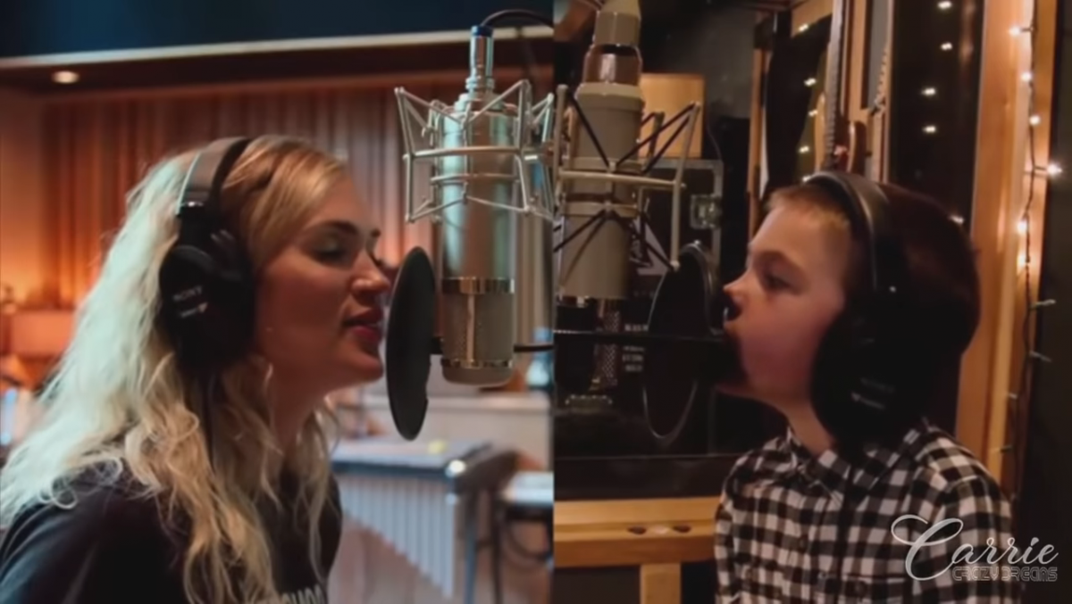 Watch Carrie Underwood And Her Son Sing “Little Drummer Boy” Together