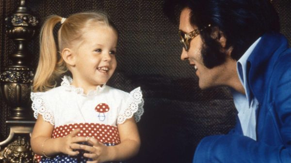 a young Lisa Marie Presley pictured with her father Rock and roll icon Elvis Presley