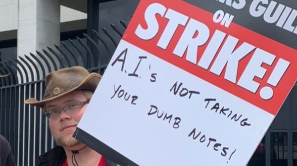 AI Protest Sign 2023 WGA Strike