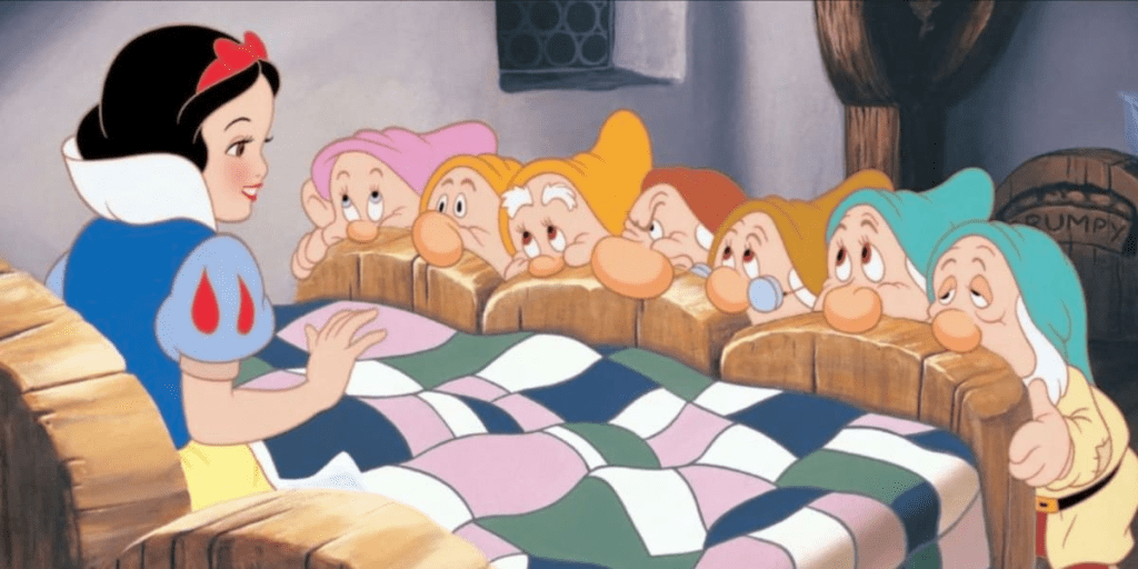Snow white in the Seven Dwarfs Disney in 1937