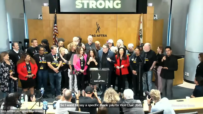 SAG AFTRA Press Conference 1 13 24 screenshot