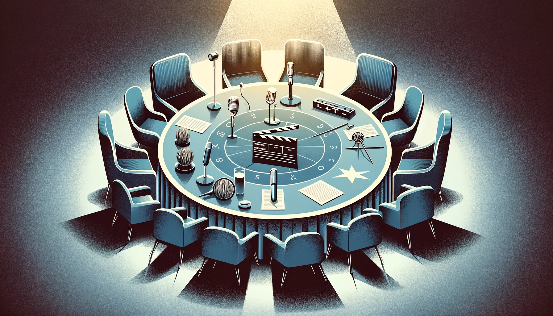 abstract image that symbolizes a negotiation table between SAG AFTRA and AMPTP