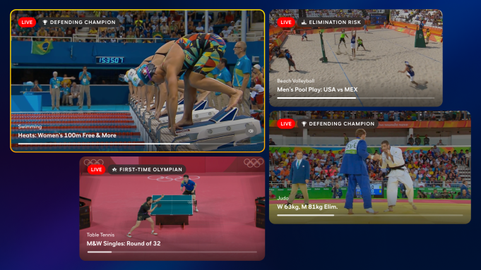 Peacock Olympics multiview