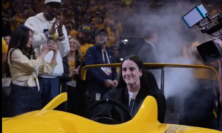 Caitlin Clark at Pacers v Bucks