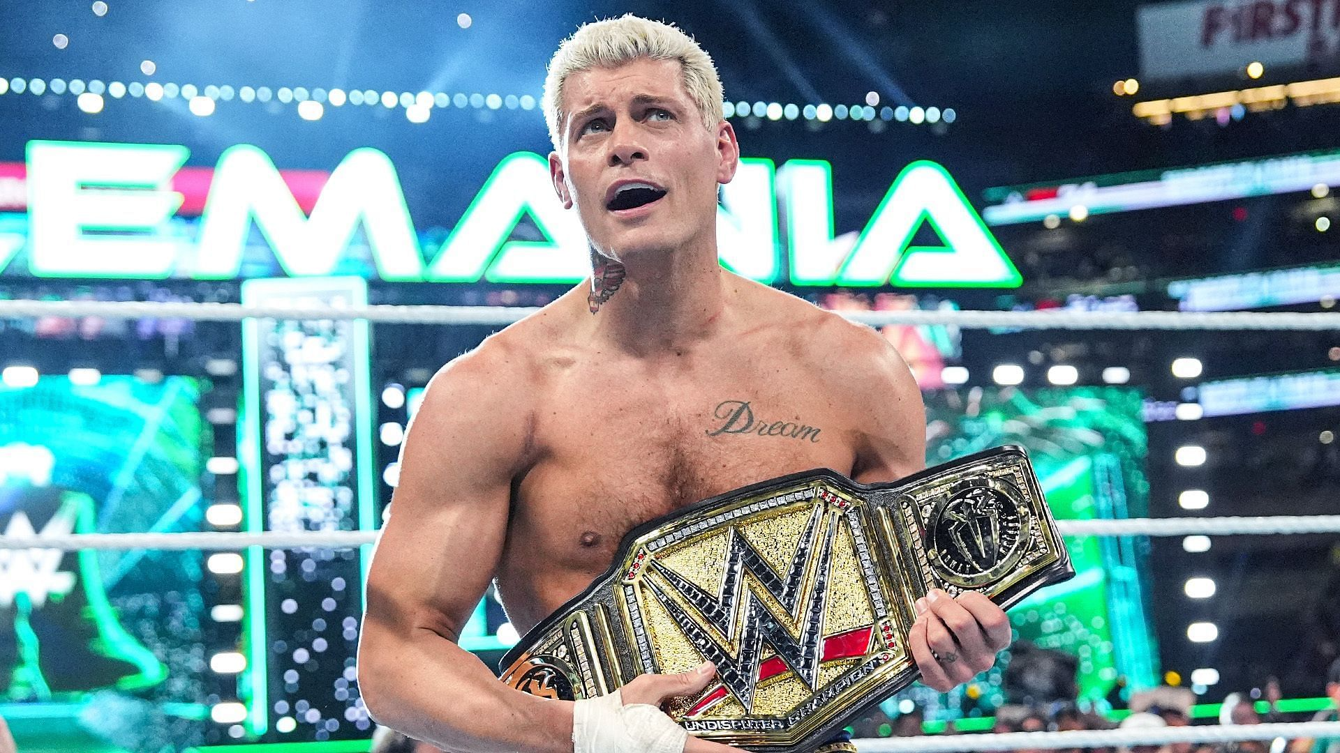 Wrestlemania XL Cody Rhodes with the WWE undisputed championship