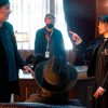 Tim Burton and Jenna Ortega on the set of Wednesday courtesy of Netflix