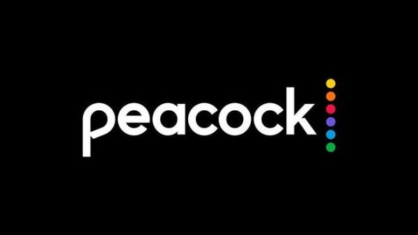 Peacock streaming logo.