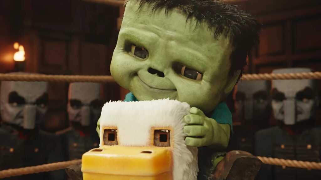 a minecraft movie chicken jockey
