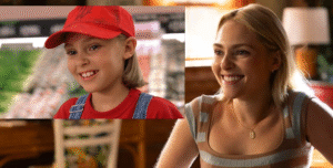Side-by-side images of AnnaSophia Robb as a child in the 2005 film Because of Winn-Dixie, released by 20th Century Fox, and as an adult in NBC’s Grosse Pointe Garden Society.