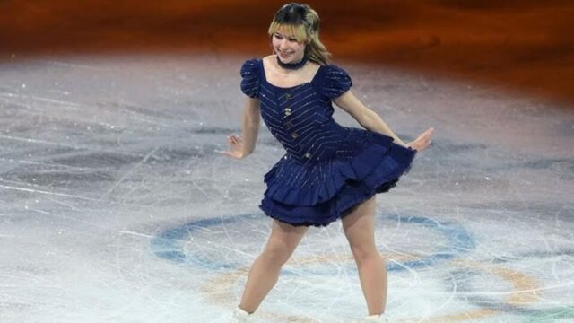 Alysa Liu skates at the Olympic Gala