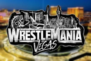 WrestleMania 42 Logo Allegiant Stadium Background Blur