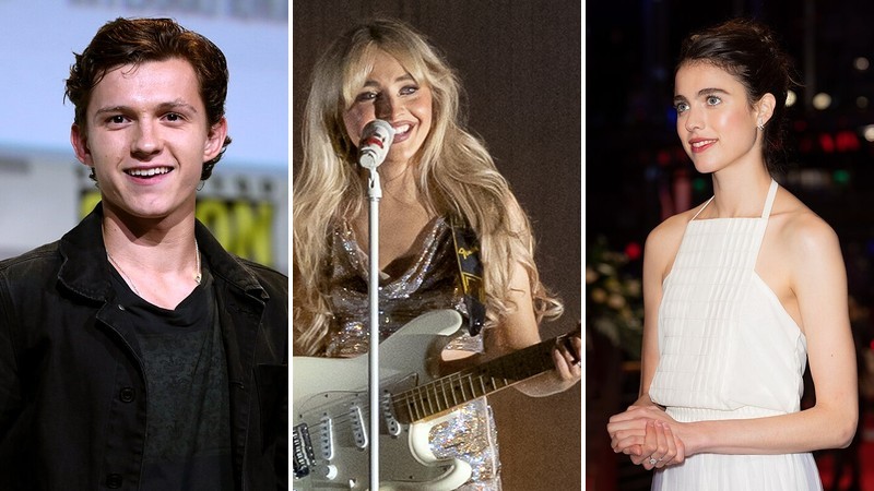 Tom Holland, Sabrina Carpenter and Margaret Qualley