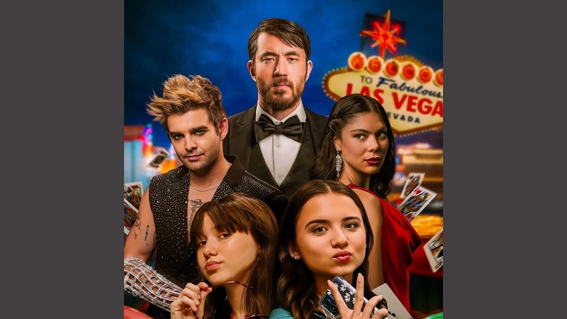 Double Trouble key art featuring the cast in Las Vegas
