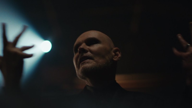 Billy Corgan of The Smashing Pumpkins performing in the Black Stars music video