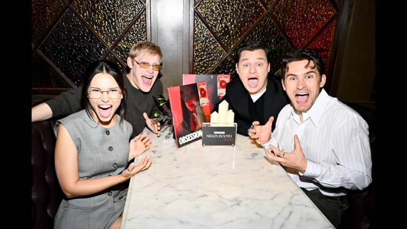 Inde Navarrette, Curry Barker, Cooper Tomlinson and Michael Johnston at Nikki's Booth at Little Toni's Restaurant