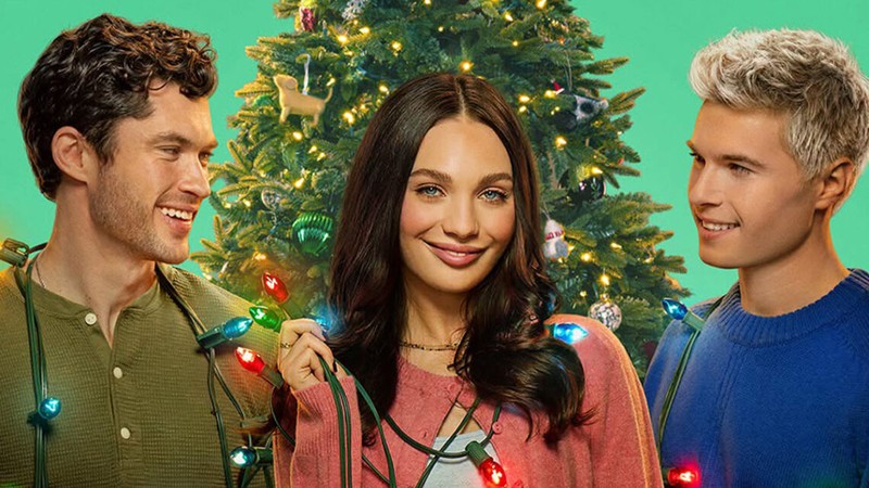 Graham Phillips, Maddie Ziegler and Elias Kacavas in Netflix's In a Holidaze