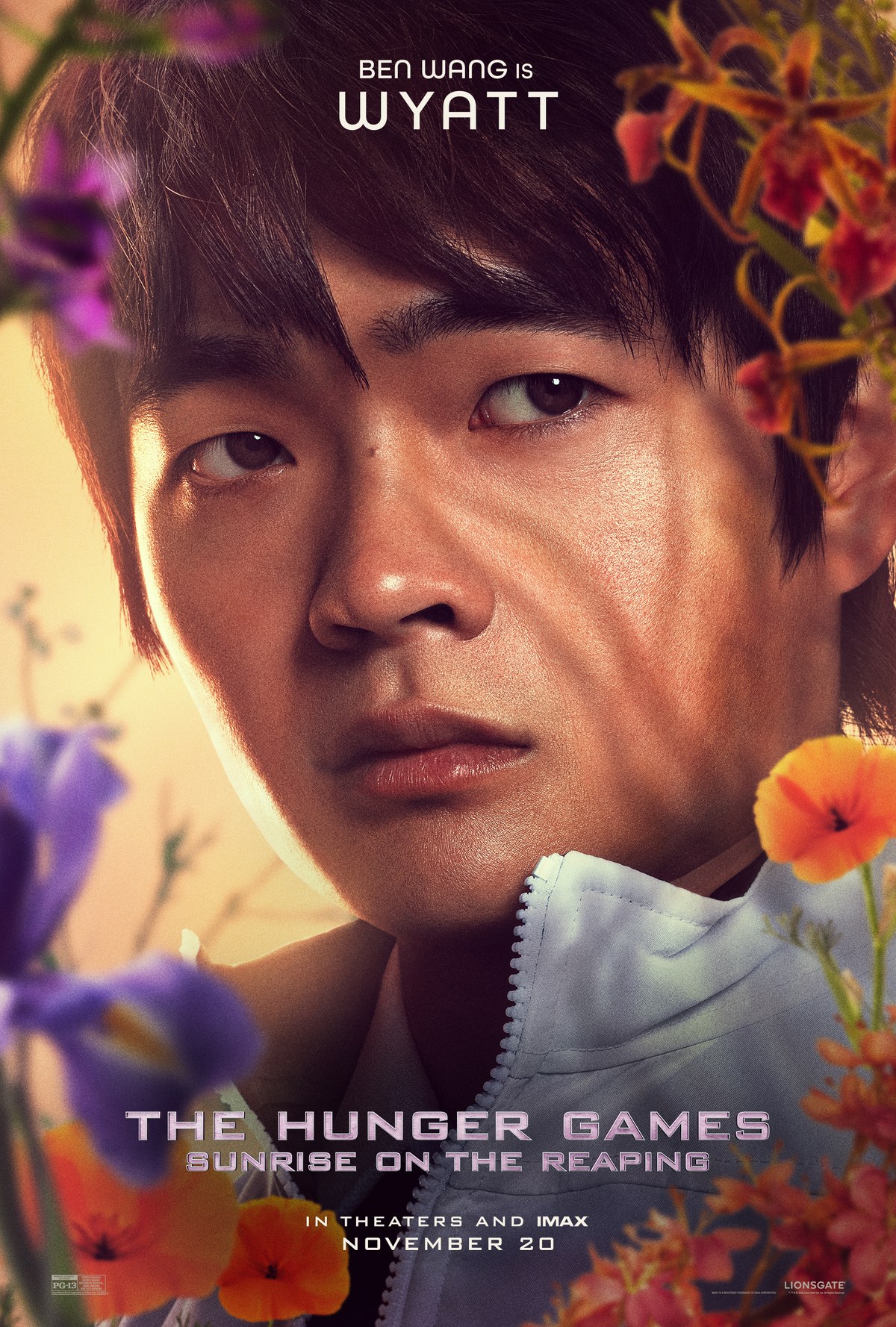 Ben Wang as Wyatt character poster for The Hunger Games: Sunrise on the Reaping