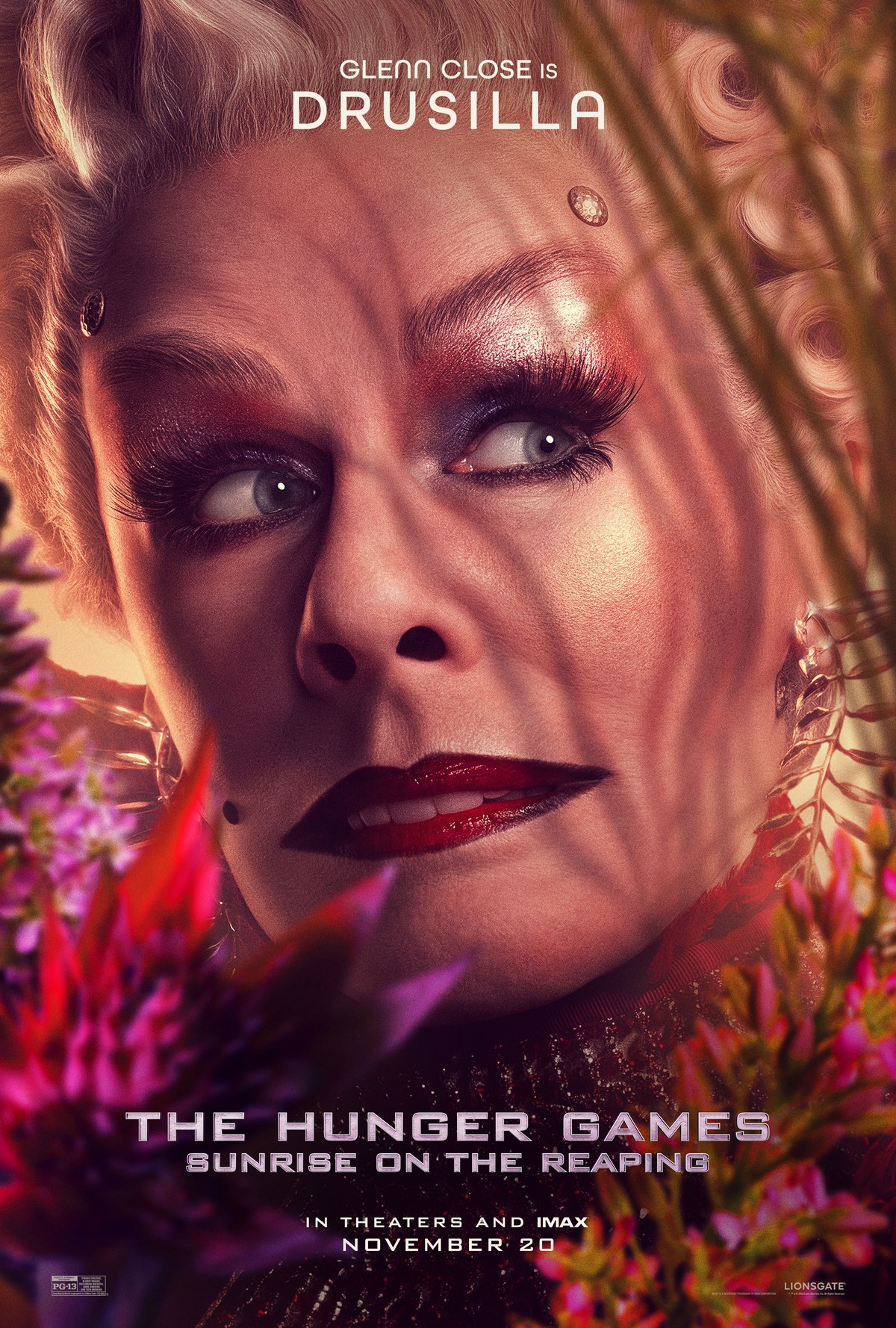 Glenn Close as Drusilla character poster for The Hunger Games: Sunrise on the Reaping