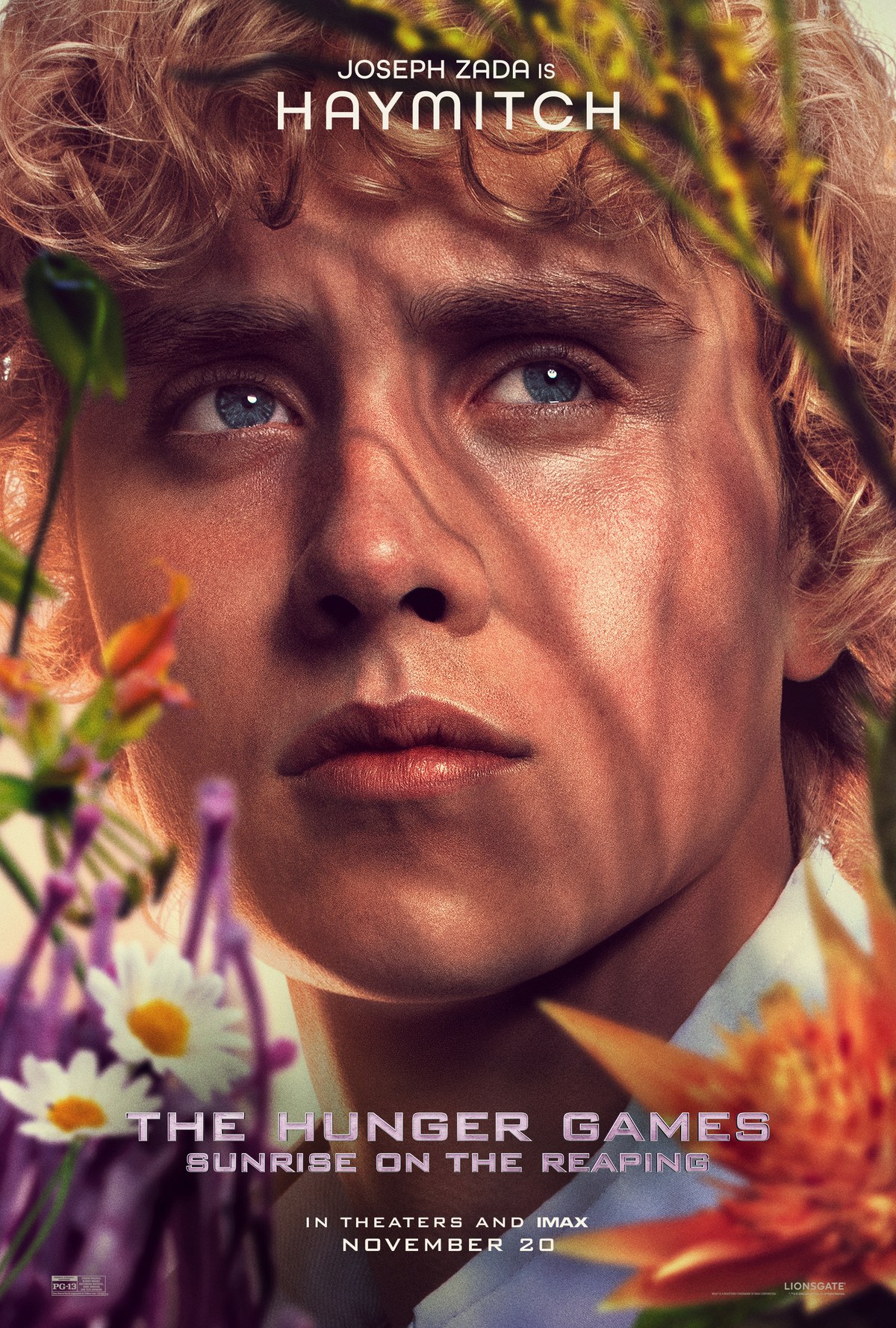 Joseph Zada as Haymitch Abernathy character poster for The Hunger Games: Sunrise on the Reaping