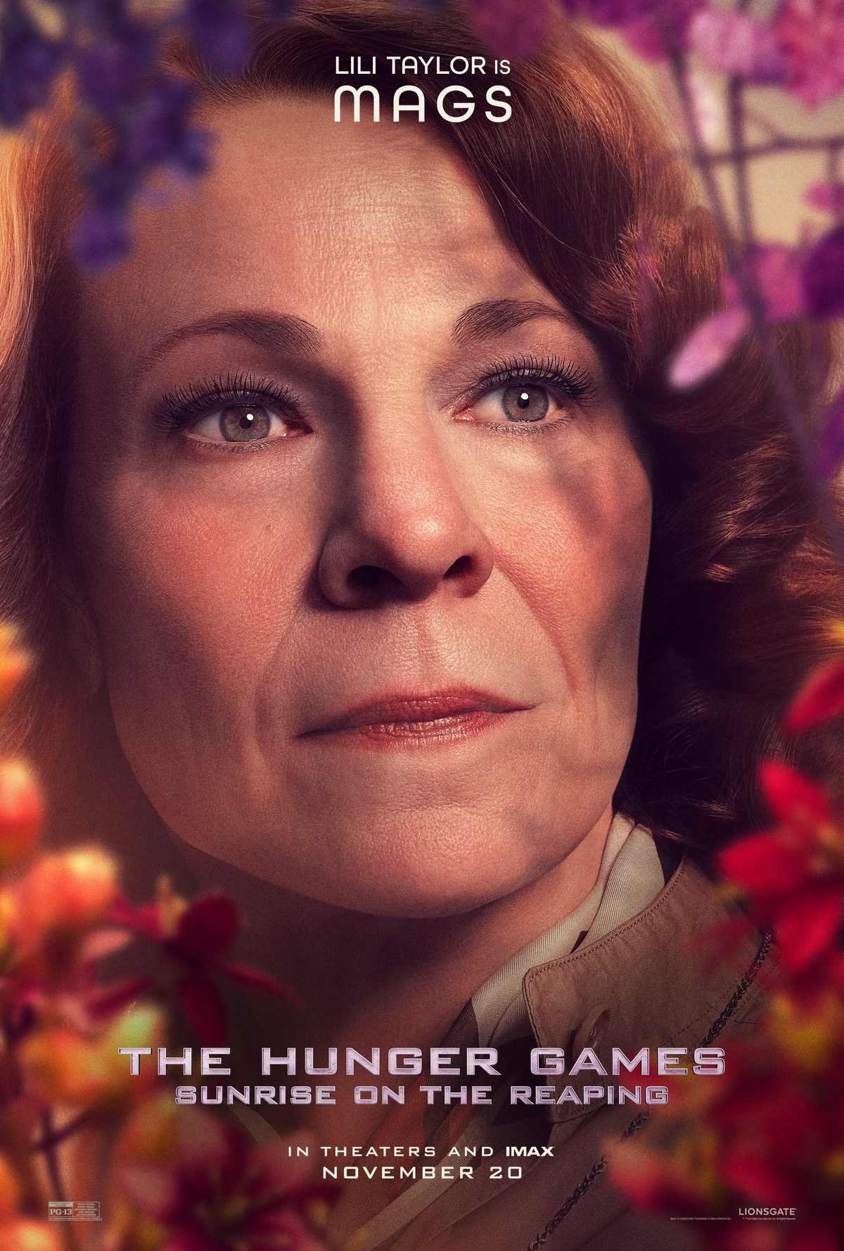 Lili Taylor as Mags character poster for The Hunger Games: Sunrise on the Reaping