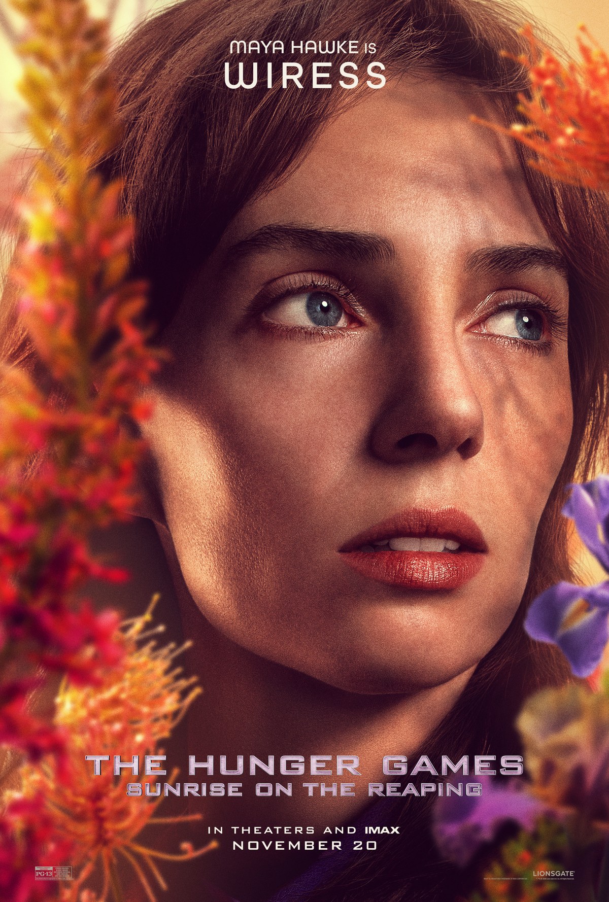 Maya Hawke as Wiress character poster for The Hunger Games: Sunrise on the Reaping