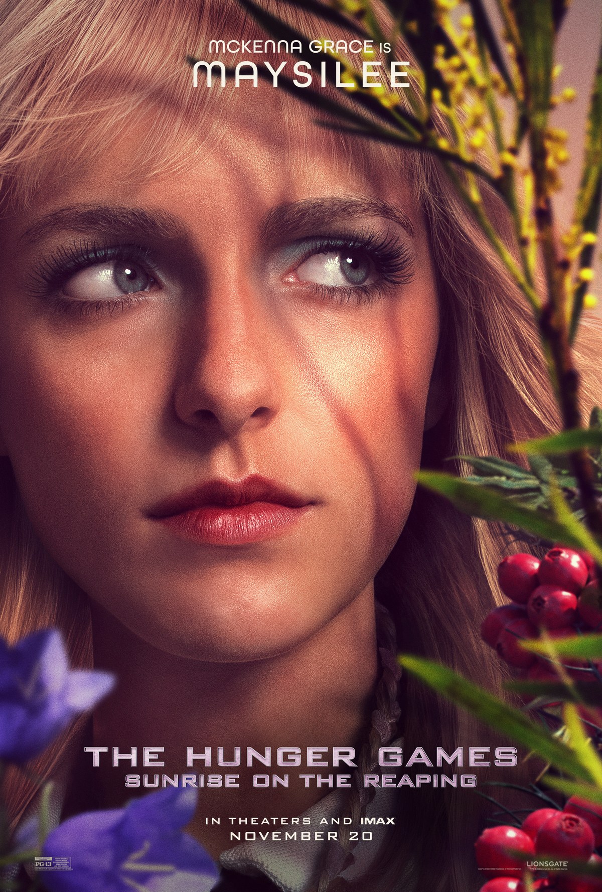 Mckenna Grace as Maysilee Donner character poster for The Hunger Games: Sunrise on the Reaping